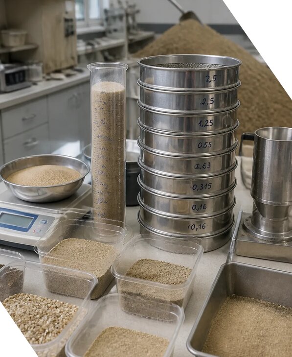 Лабораторное испытание песка для строительства в Глазове