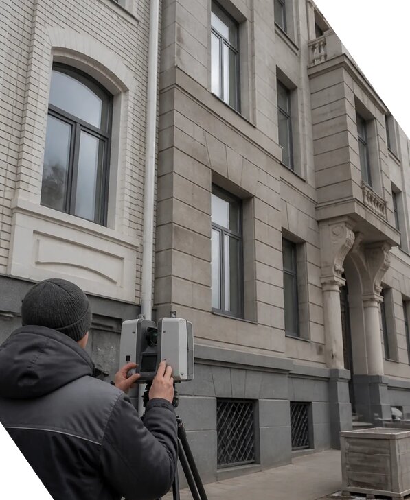 Лазерное сканирование фасадов зданий для обследования в Глазове